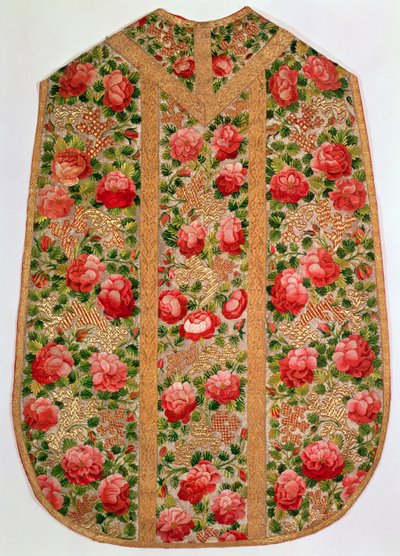Embroidered Chasuble from the So-Called Rose Pontifical Set, Vienna, c.1700 by Austrian School